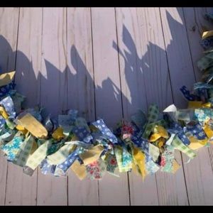 New ... Handmade Springtime Rag Tie Garland 54”